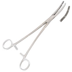 Pinza Heaney para histerectomia curva 9 1/4" (23.5 cm) dos dientes - Envío Gratuito