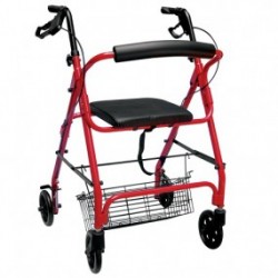 Andadera Rollator color roja con canastilla - Envío Gratuito