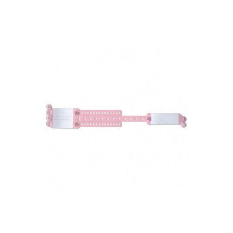 Brazalete de identificacion madre / hijo 3 piezas rosa escribible (con 100) - Envío Gratuito