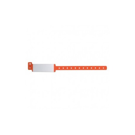 Brazalete de identificacion adulto / pediatrico naranja escribible (con 500) - Envío Gratuito