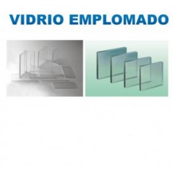 Vidrio emplomado de 12 x 16", 8mm espesor, 1.7 - 1.92 mm protección, peso de 4.42kg - Envío Gratuito