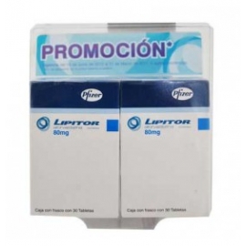 Lipitor 30 Tabletas 80mg (Dúo) - Envío Gratuito