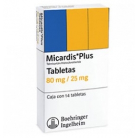 MICARDIS PLUS 14 TABLETAS 80MG (25MG) - Envío Gratuito